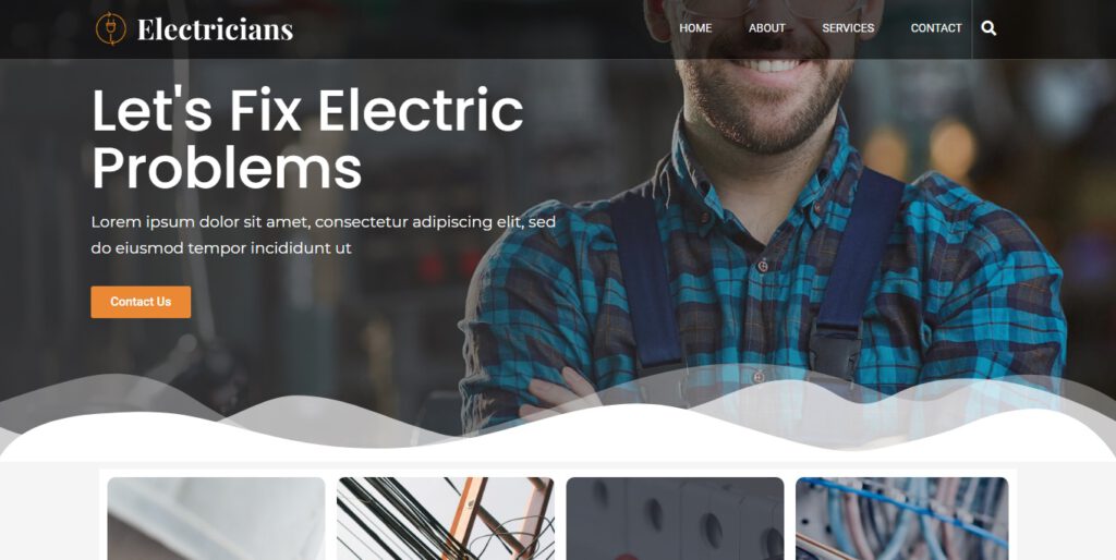 Website for Electricians Header